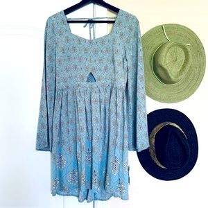 Miami Boho Babydoll Music Festival Concert Floral Print Mini Dress | Size: M